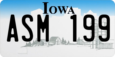 IA license plate ASM199