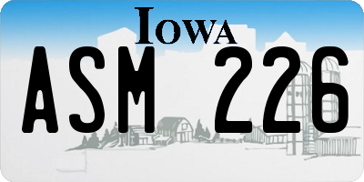 IA license plate ASM226