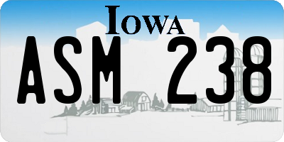 IA license plate ASM238