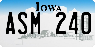 IA license plate ASM240