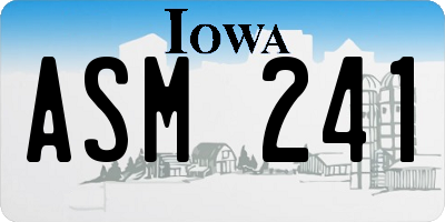 IA license plate ASM241