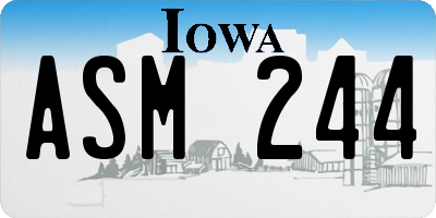 IA license plate ASM244