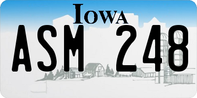 IA license plate ASM248