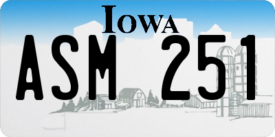 IA license plate ASM251