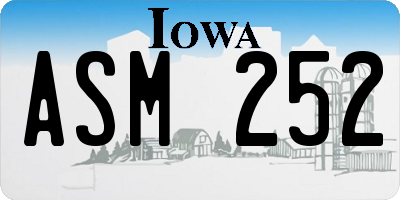 IA license plate ASM252