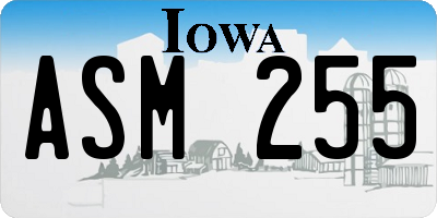 IA license plate ASM255