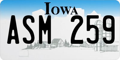 IA license plate ASM259