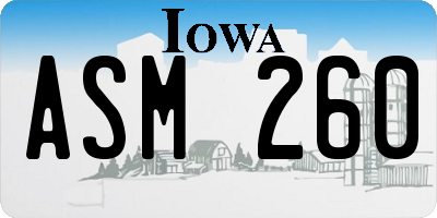 IA license plate ASM260