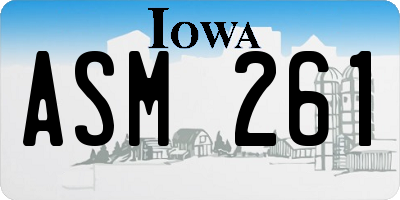 IA license plate ASM261