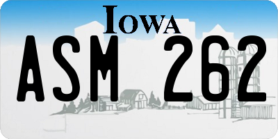 IA license plate ASM262