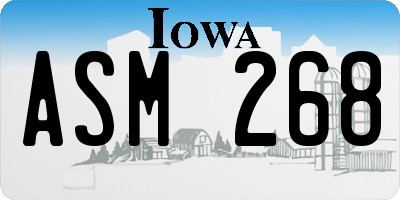 IA license plate ASM268