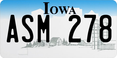 IA license plate ASM278