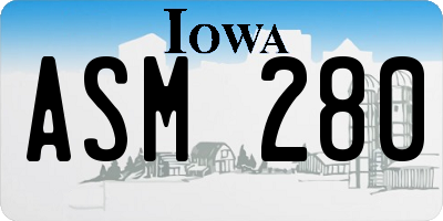 IA license plate ASM280