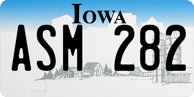 IA license plate ASM282