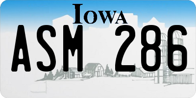 IA license plate ASM286