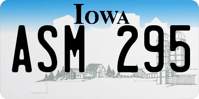 IA license plate ASM295