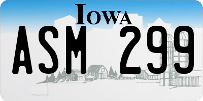 IA license plate ASM299