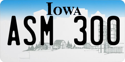 IA license plate ASM300