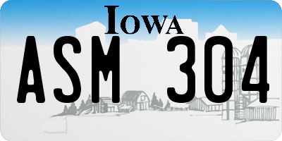 IA license plate ASM304