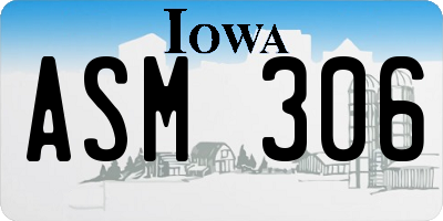 IA license plate ASM306