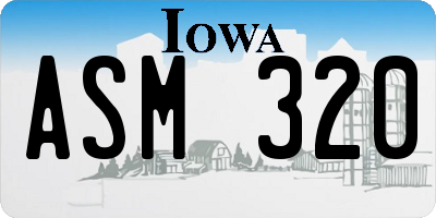 IA license plate ASM320