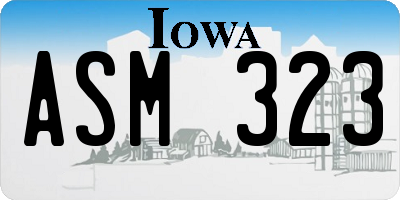 IA license plate ASM323