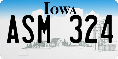 IA license plate ASM324