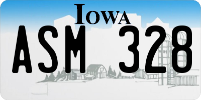 IA license plate ASM328