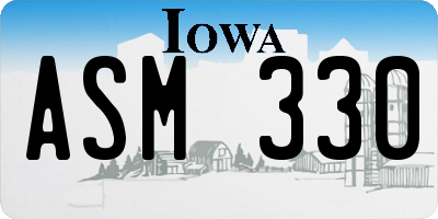 IA license plate ASM330