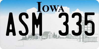IA license plate ASM335