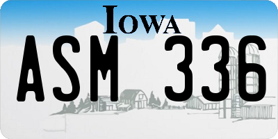 IA license plate ASM336