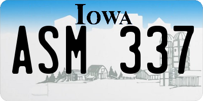 IA license plate ASM337