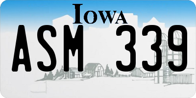 IA license plate ASM339