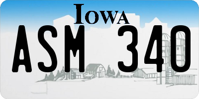 IA license plate ASM340