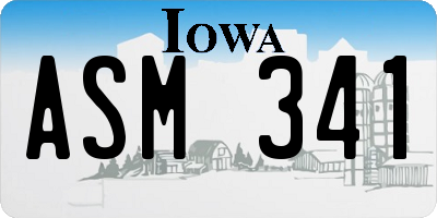 IA license plate ASM341
