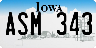 IA license plate ASM343