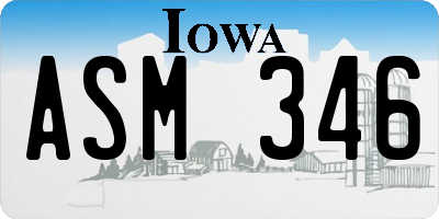 IA license plate ASM346