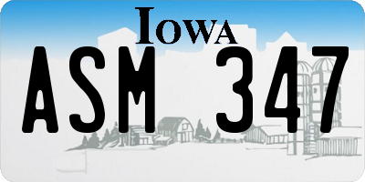 IA license plate ASM347