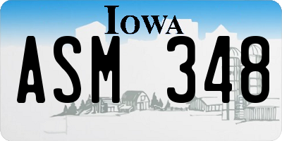 IA license plate ASM348