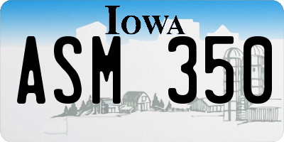 IA license plate ASM350