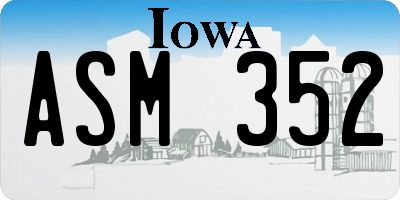 IA license plate ASM352