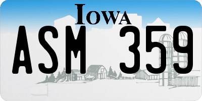 IA license plate ASM359