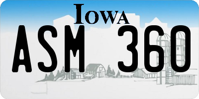 IA license plate ASM360