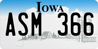 IA license plate ASM366