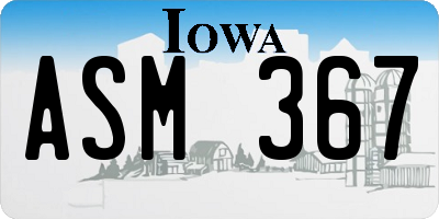 IA license plate ASM367