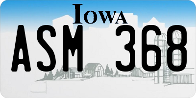 IA license plate ASM368