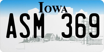 IA license plate ASM369