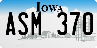 IA license plate ASM370