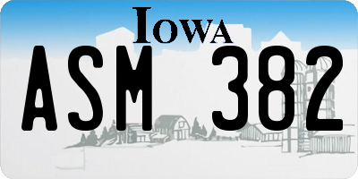 IA license plate ASM382