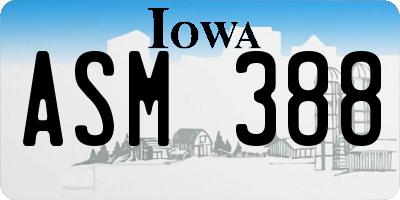 IA license plate ASM388